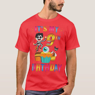 Kids Kids It's My 9th Birthday Ghost Skeleton Hall T-Shirt