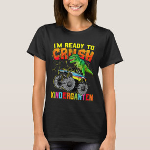 Kids Kids Kindergarten Dinosaur Monster Truck I'm T-Shirt