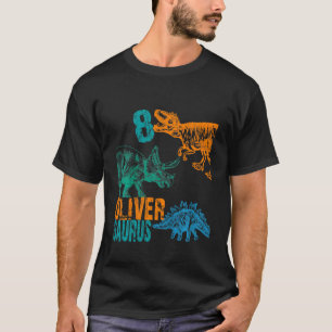 Kids Kids Oliver Saurus 8th Birthday Boys Rex Bda T-Shirt