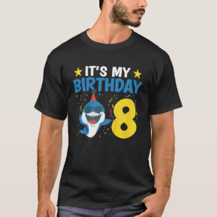 Kids Kids Shark Lover Cool Sharks It's My Birthday T-Shirt