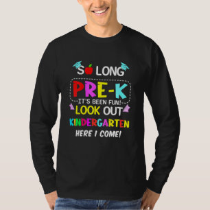 Kids Kids So Long Pre-K Kindergarten Here I Come P T-Shirt