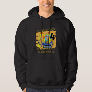 Kids Kinder Ich Bin Schon 4 Geburtstag Excavator D Hoodie