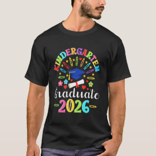 Kids Kindergarten Graduate 2026 Colourful Graduati T-Shirt