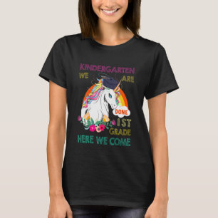 Kids Kindergarten Graduation Colourful Unicorn Gra T-Shirt