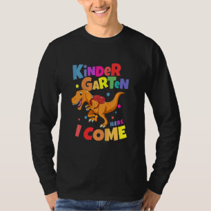 Kids Kindergarten Here I Come Dino Boy First Day O T-Shirt