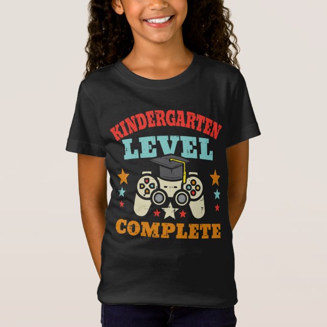 Kids Kindergarten Level Complete Graduation Gamer  T-Shirt (Front)