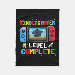 Kids Kindergarten Level Complete Last Day Of Schoo Fleece Blanket