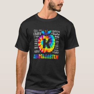 Kids Kindergarten Typography Tie Dye Back To Schoo T-Shirt