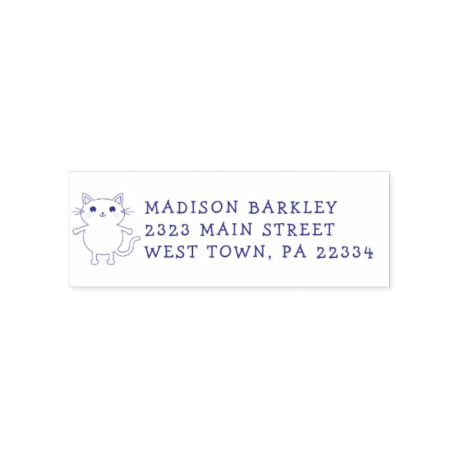 Kids Kitty Cat Cute Return Address Stamp (Design)