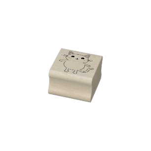 Kids Kitty Cat Cute Rubber Stamp