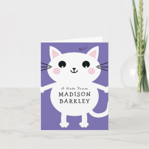 Kids Kitty Cat Cute Stationary Note Card