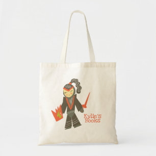 Kids Knight Cartoon Library Book  Tote Bag