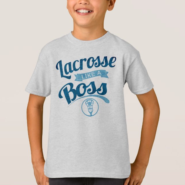 Kids' Lacrosse Like A Boss Hanes T-Shirt (Front)