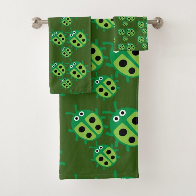 Kids ladybird Ladybug Bath Towel Set (Insitu)