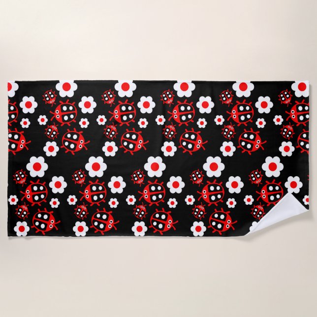 Kids ladybug  beach towel (Front)