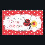 kids ladybug book plate or id name label sticker<br><div class="desc">Ensure that your child do not lose their possessions by embellishing books and other items with this simple unique personalised sticker. Bright and colourful it makes child's play of identifying all your children's belongings. Personalise with your full name. This example reads This belongs to Sienna Jenkinson. Perfect for kids whom...</div>