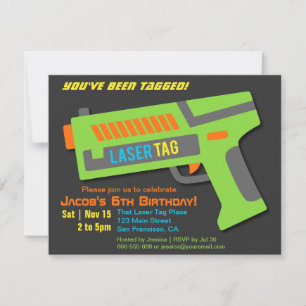 Kids Laser Tag Birthday Party Invitations