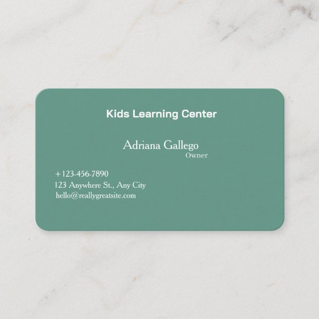 kids leaning centre  Business card (editable) (Front)