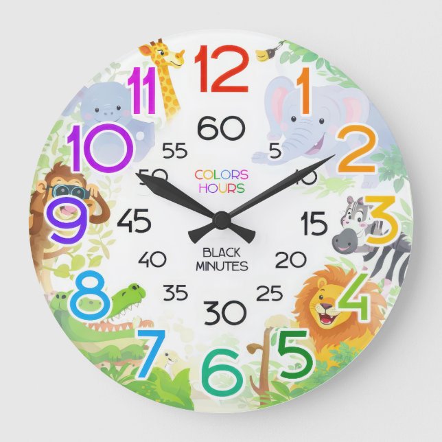  Kids Learn to Tell Time Classroom Wall Clock (Front)