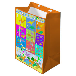 Kids Learning with Dinosaurs ABC and Counting Medium Gift Bag