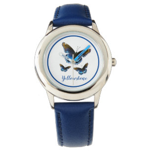 Kids Leather Watch-Yellowstone Butterflies Watch
