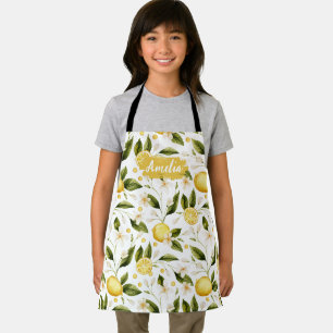 Kids Lemon Personalised Apron, Cook Baking BBQ  Apron