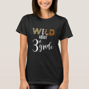 Kids Leopard Wild About 3rd Grade Teacher Back To T-Shirt
