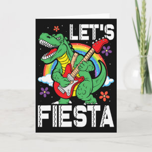 Kids Lets Fiesta Dino Trex Cute Toddler Boys Cinco Card