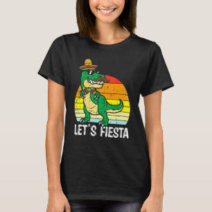 Kids Let's Fiesta Mexican Dino Trex Cinco De Mayo T-Shirt