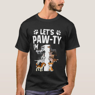 Kids Lets Pawty I'm 1 Puppy Dog 1st Birthday Party T-Shirt