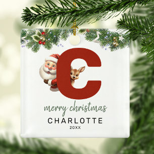Kids Letter C Monogram Christmas Tree  Metal Tree Decoration