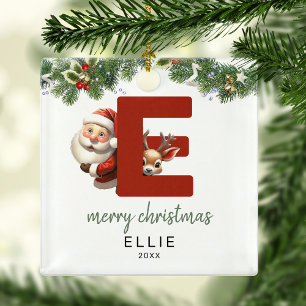 Kids Letter E Monogram Christmas Tree Metal Tree Decoration