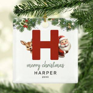 Kids Letter H Monogram Christmas Tree Metal Tree Decoration