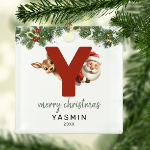 Kids Letter Y Monogram Christmas Tree  Metal Tree Decoration
