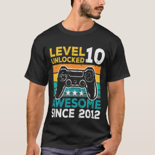 Kids Level 10 Unlocked Awesome 2012 10th Birthday T-Shirt