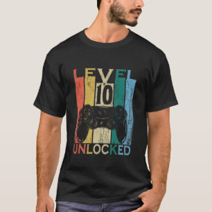 Kids Level 10 Unlocked , Funny Video Gamer 10Th Bi T-Shirt