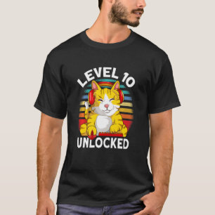 Kids Level 10 Unlocked Video Game Gamer Gaming 10t T-Shirt