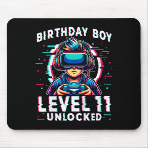 Kids Level 11 Unlocked 11 Years Old Birthday Gamer Mouse Pad