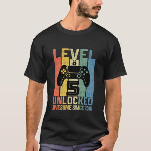 Kids Level 5 Unlocked Birthday Gamer Awesome Since T-Shirt