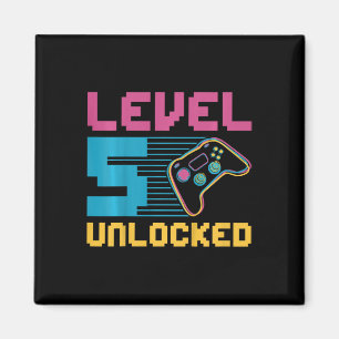 Kids Level 5 Unlocked Gaming Birthday Magnet