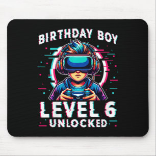 Kids Level 6 Unlocked 6 Years Old Birthday Gamer F Mouse Pad