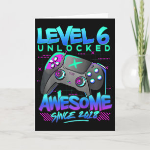 Kids Level 6 Unlocked 6 Years Old Boy Birthday Gif Card
