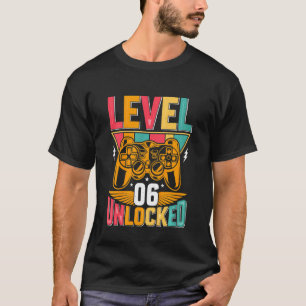 Kids Level 6 Unlocked Birthday  Video Game 6th Bir T-Shirt