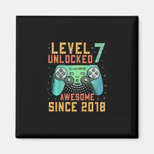 Kids Level 7 Unlocked 7th Birthday 7 Year Old Boy  Magnet