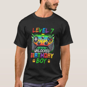 Kids Level 7 Unlocked 7th Birthday Boy 7 Years Old T-Shirt