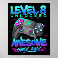 Kids Level 8 Unlocked 8 Years Old Boy Birthday Gif