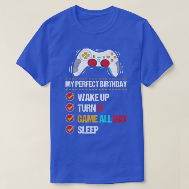 Kids Level 9 Video Game 9th Birthday Gamer  T-Shirt (Design Front)