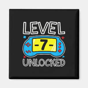 Kids Level Seven Unlocked Video Game Boys Birthday Magnet
