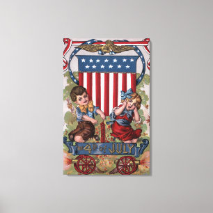 Kids Lighting Fireworks Canvas Print