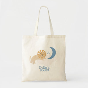 Kids Lion Clouds Library Book  Tote Bag